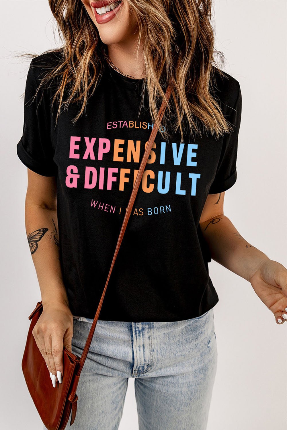 Expensive Cuffed Sleeve Tee - Talk to the tee store